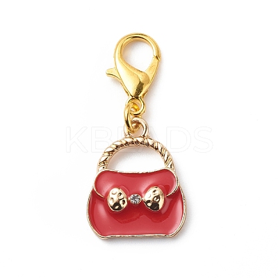 Valentine's Day Theme Alloy Enamel Pendant Decoration HJEW-JM00755-1