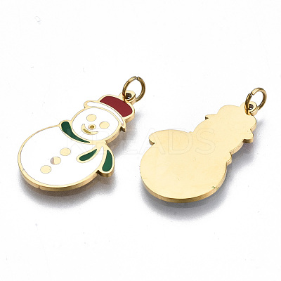 316 Surgical Stainless Steel Enamel Pendants STAS-S116-368G-1