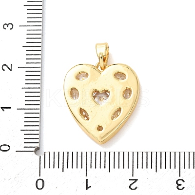 Valentine's Day Brass Pave Clear Cubic Zirconia Pendants CU-H001-01G-1