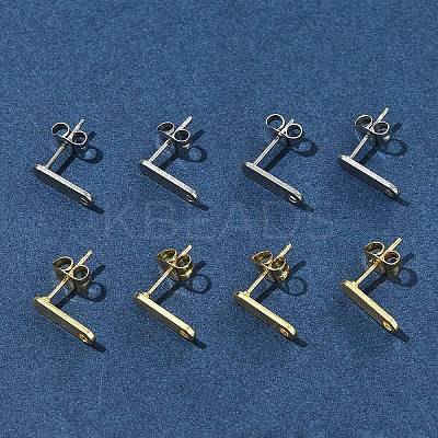 16Pcs 2 Colors 201 Stainless Steel Stud Earring Findings with Hole EJEW-FS0001-18-1