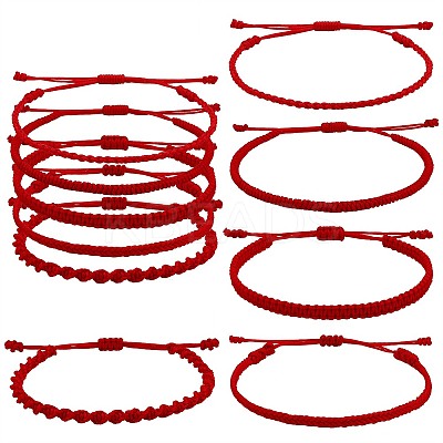 5Pcs 5 Style Nylon Thread Woven Braided Bracelets Set BJEW-SW00054-1