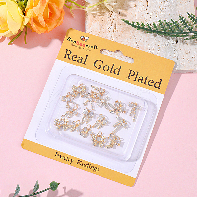 18Pcs 6 Styles Rack Plating Brass Micro Pave Clear Cubic Zirconia Pendants KK-BBC0022-51-1