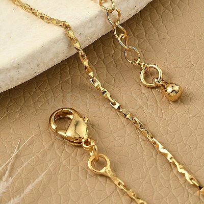 Brass Link Chain Bracelets for Women BJEW-G735-06G-1