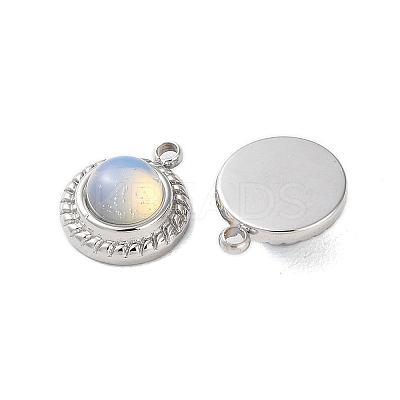 Opalite Half Round Charms STAS-L022-399P-03-1