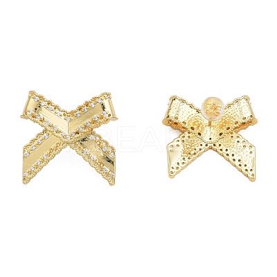 Cubic Zirconia Bowknot Stud Earrings EJEW-N011-64-1