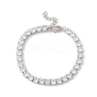 Classic Cubic Zirconia Tennis Bracelet BJEW-G639-01B-P-1