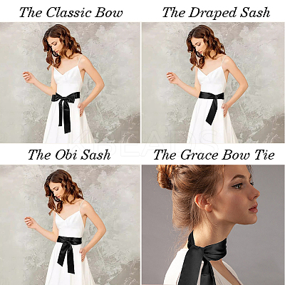 Satin Cloth Ribbon Wrap Around Chain Belt AJEW-WH0314-198E-1