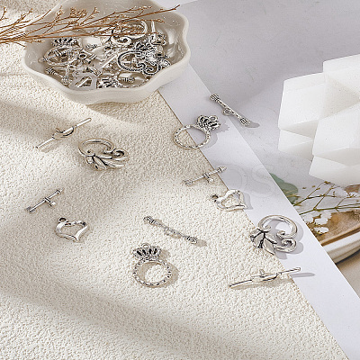 3 Styles Tibetan Style Alloy Toggle Clasps FIND-LP0007-65-1