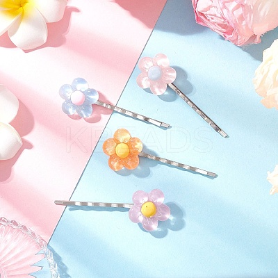 Resin Flower Hair Bobby Pins PHAR-JH00133-1