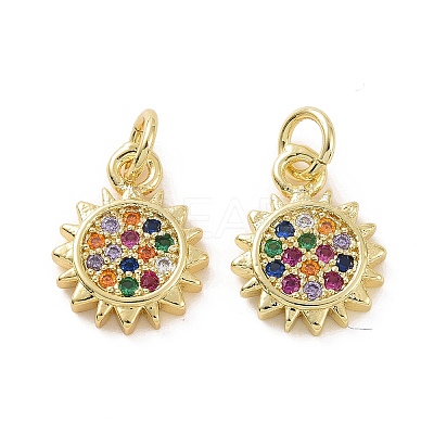 Brass Micro Pave Cubic Zirconia Charms KK-E068-VF173-1