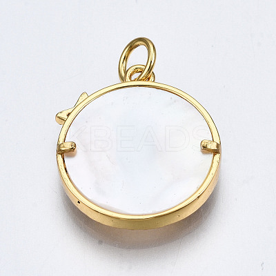Brass Micro Pave Clear Cubic Zirconia Pendants ZIRC-S067-033G-NR-1