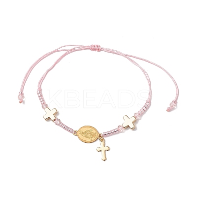 Adjustable Nylon Cord Braided Beads Bracelets BJEW-MZ00168-05-1