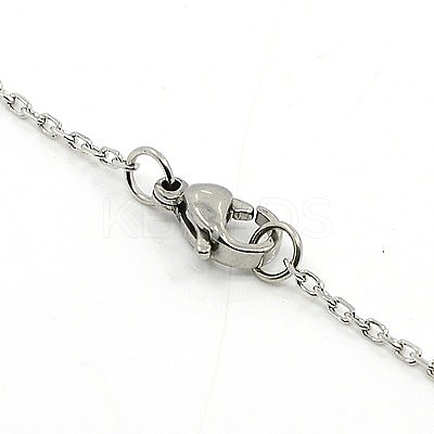 Non-Tarnish 304 Stainless Steel Cable Chain Necklaces NJEW-H433-1mm-03P-1