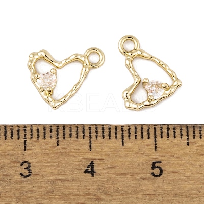 Brass Micro Pave Clear Cubic Zirconia Charms LS-KK-L212-19G-1