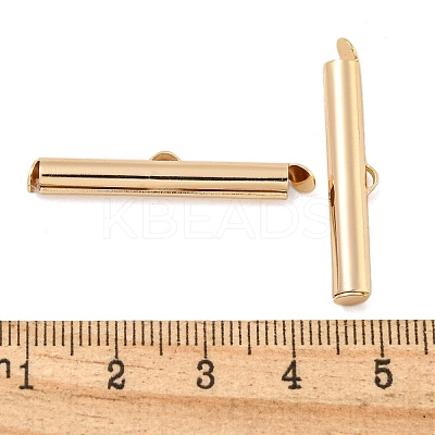Brass Slide On End Clasp Tubes KK-N254-119G-05-1
