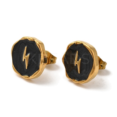 Ion Plating(IP) 304 Stainless Steel Lightning Stud Earrings EJEW-C114-14B-G-1