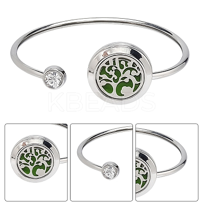 1Pc Stainless Steel Open Cuff Bangles BJEW-SC0001-55B-1