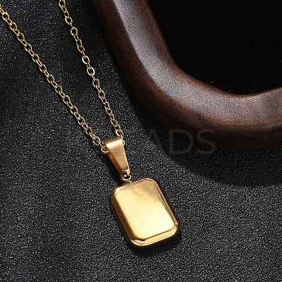 304 Stainless Steel Geometric Pendant Necklaces for Women NJEW-S439-04A-G-1