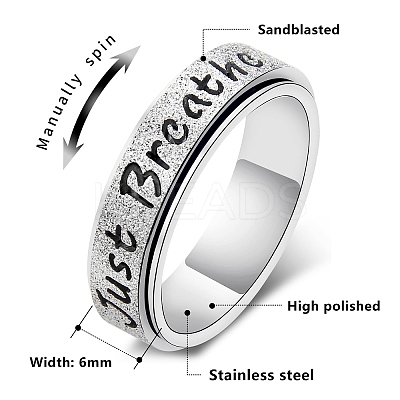 304 Stainless Steel Rotatable Finger Rings WG2DCA1-02-1