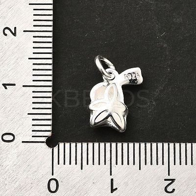 925 Sterling Silver White Enamel Charms STER-H116-01A-S-1
