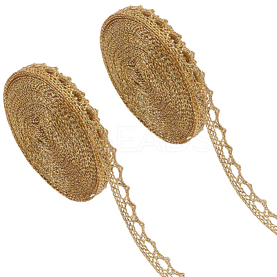 2 Rolls Metallic Yarn Lace Trim OCOR-GF0005-58B-1