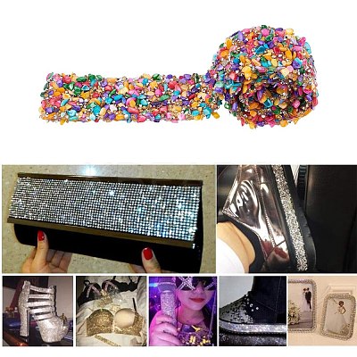 Resin Hotfix Rhinestone Beaded Trim DIY-WH0166-42-1