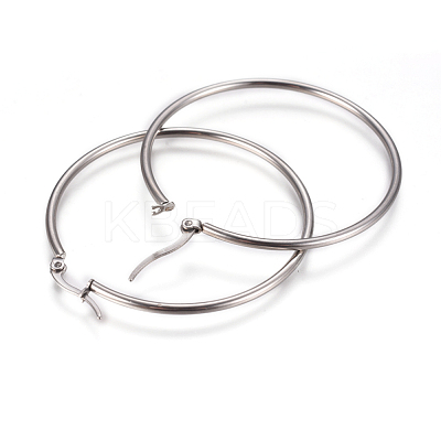 Tarnish Resistant 201 Stainless Steel Big Hoop Earrings EJEW-F237-02C-P-1