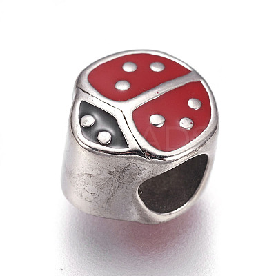 304 Stainless Steel European Beads STAS-F195-124P-1