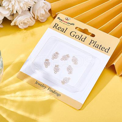 10Pcs Brass Micro Pave Clear Cubic Zirconia Charms KK-BBC0015-67-1