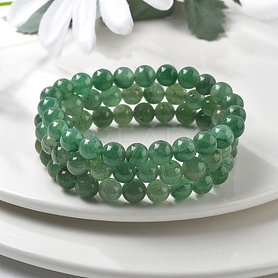 Natural Green Aventurine Beaded Stretch Bracelets BJEW-Q692-50-8mm-1