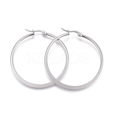 Tarnish Resistant 201 Stainless Steel Hoop Earrings LS-EJEW-A052-27B-1