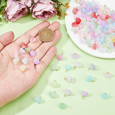 112Pcs 7 Styles Two Tone Acrylic Charms PALLOY-HY00033-1