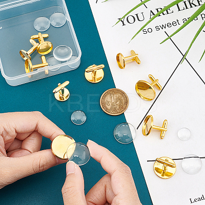 10Pcs 5 Styles Brass Cuff Button BUTT-UN0001-21S-1