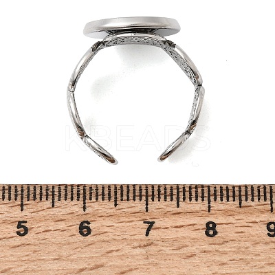 Spiral 304 Stainless Steel Cuff Ring Components STAS-P454-02D-P-1