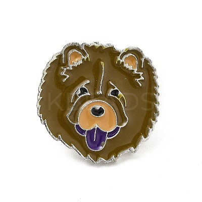 Dog Enamel Pin with Brass Butterfly Clutches JEWB-A006-05H-1