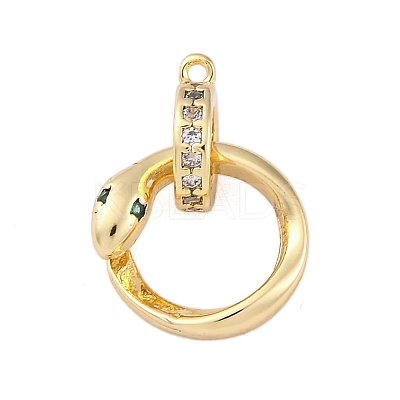 Brass Micro Pave Cubic Zirconia Pendants KK-P289-10G-1