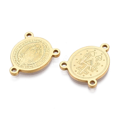 Ion Plating(IP) 201 Stainless Steel Rosary Center Connector Charms X-STAS-T064-47G-1