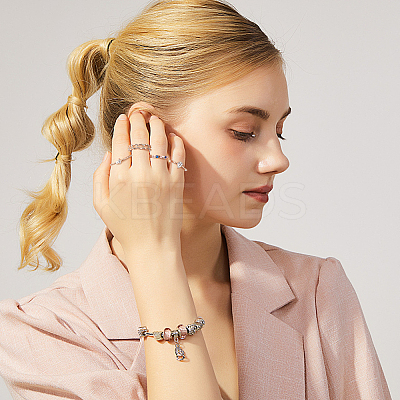 21Pcs 21 Styles Rectangle & Horse Eye & Teardrop & Leaf & Moon & Star & Heart Alloy Finger Rings RJEW-AN0001-15-1