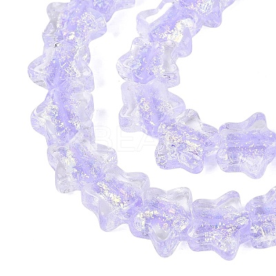 Handmade Foil Glass Beads Strands FOIL-Q002-07B-1