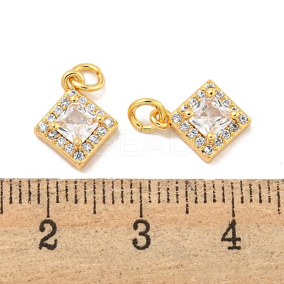 Brass Micro Pave Clear Cubic Zirconia Pendants KK-P275-32B-G-1