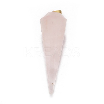 Natural Rose Quartz Pointed Pendants G-K295-F09-G-1