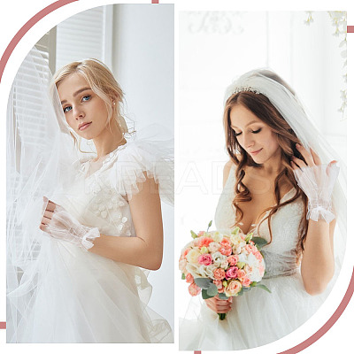 Bowknot Nylon Lace Sleeves DIY-WH0888-538A-1