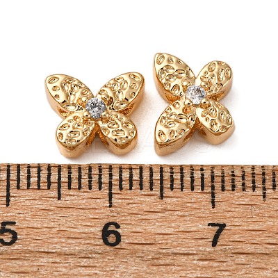 Brass Micro Pave Clear Cubic Zirconia Beads KK-Z112-46G-1