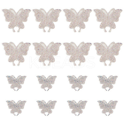 16Pcs 2 Style Butterfly Resin Rhinestone Stickers DIY-CP0008-77-1