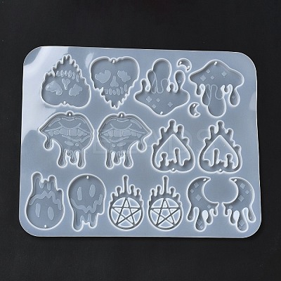 DIY Halloween Theme Pendant Silicone Molds DIY-I102-05-1