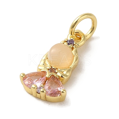 Brass Micro Pave Colorful Cubic Zirconia Glass Pendants KK-R162-026I-G-1