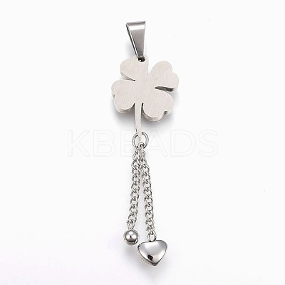 304 Stainless Steel Rhinestone Big Pendants STAS-F168-41P-1