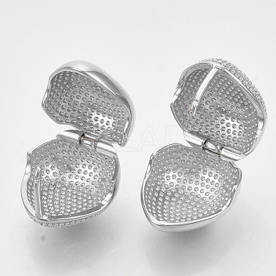 (Jewelry Parties Factory Sale)Brass Clip-on Earring KK-T050-52P-NF-1