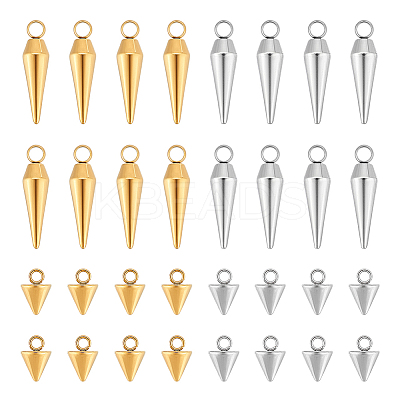 32Pcs 4 Styles 201 Stainless Steel Pendants FIND-UN0016-20-1