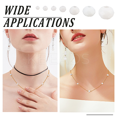 7 Strands 7 Styles  Opaque Solid Color Glass Beads Strands EGLA-GO0001-02B-1